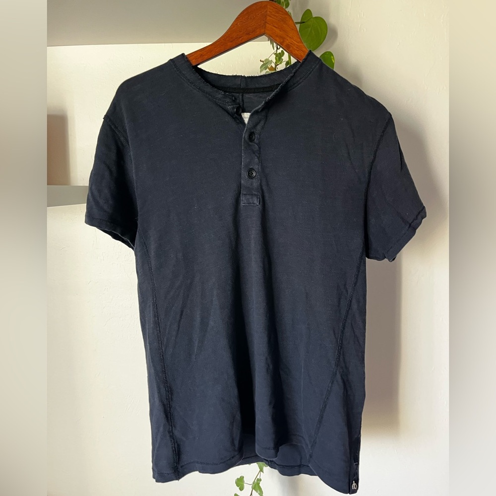 rag & bone Navy Short Sleeve Henley